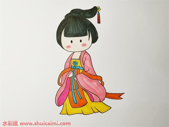 古装人怎么画 古装人简笔画简单易画彩色