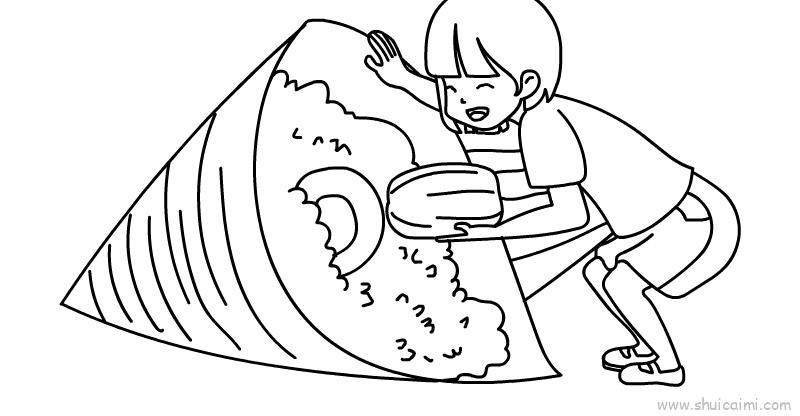 包粽子儿童画怎么画 包粽子简笔画步骤