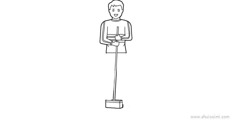 扫地儿童画怎么画 扫地简笔画顺序