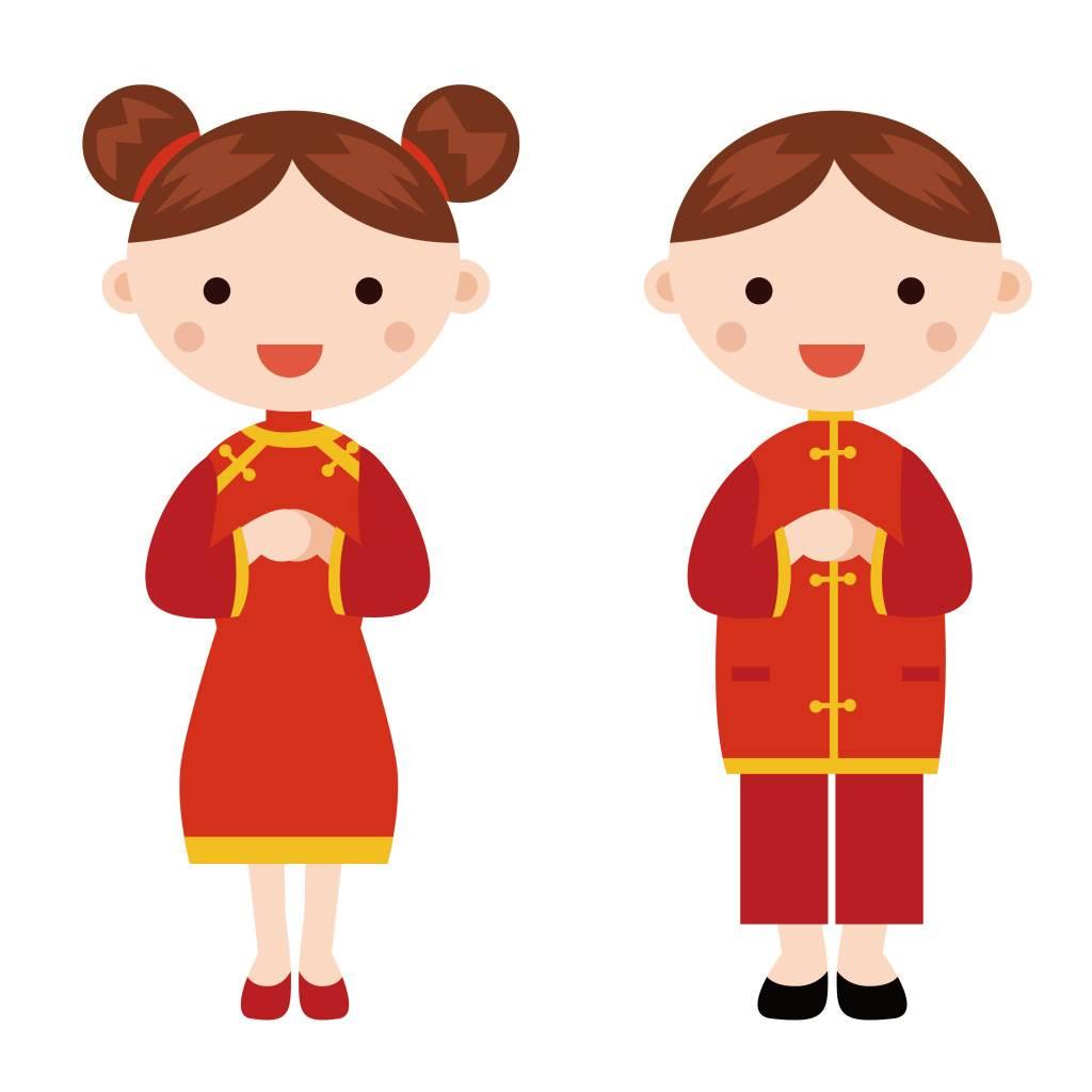 中国娃娃拜年简笔画图片 中国娃娃简笔画拜年