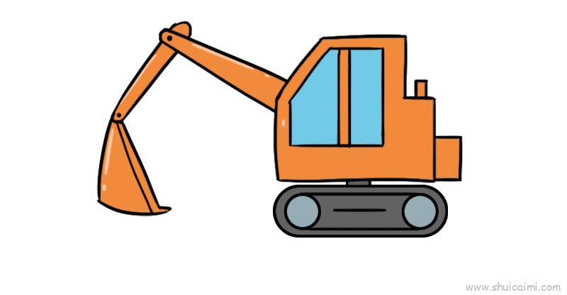 挖土机儿童画怎么画 挖土机简笔画图片大全