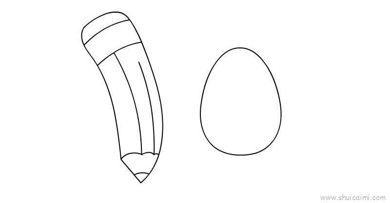 铅笔加鸡蛋儿童画怎么画 铅笔加鸡蛋简笔画顺序