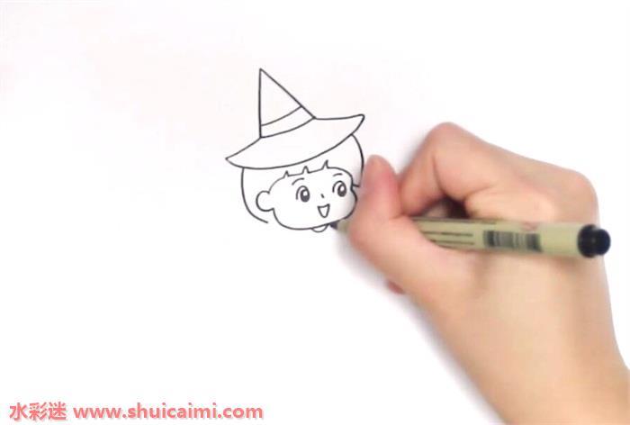 万圣节小魔女怎么画 万圣节小魔女简笔画步骤图