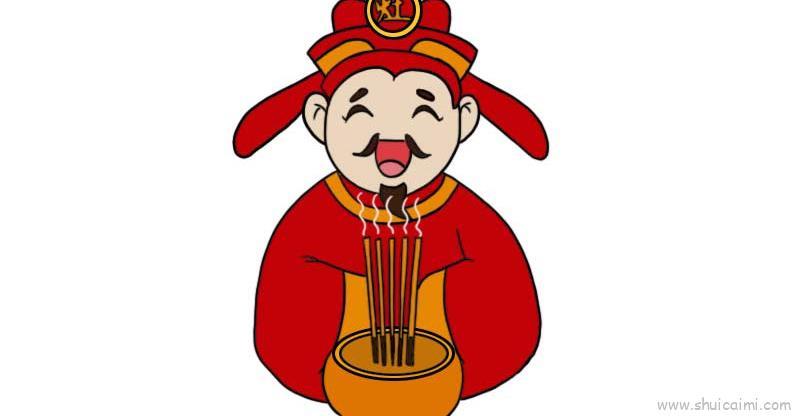 灶神儿童画怎么画 灶神简笔画好看