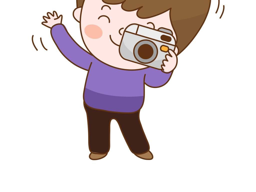 儿童拍照卡通简笔画 小朋友拍照卡通