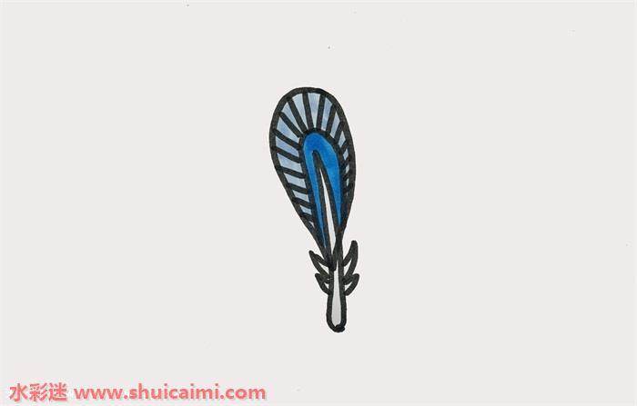 羽毛怎么画 羽毛简笔画图片带颜色