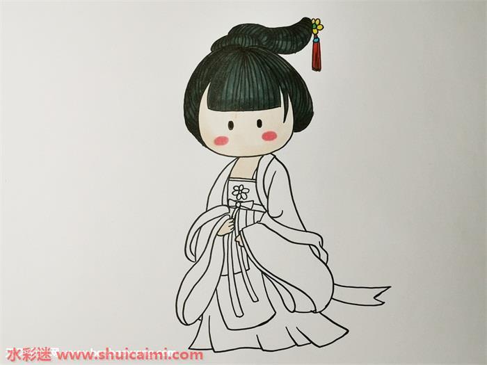 古装人怎么画 古装人简笔画简单易画彩色