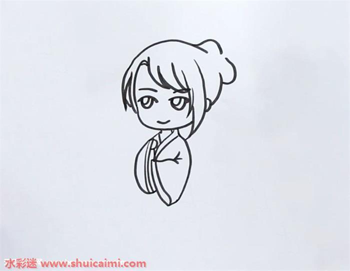q版汉服人物怎么画 q版汉服人物简笔画彩色