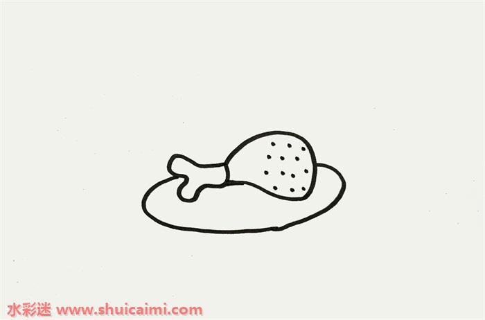 鸡腿怎么画 鸡腿简笔画步骤图
