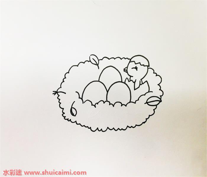 鸟窝怎么画 鸟窝简笔画步骤