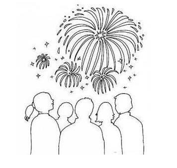 春节放烟花的图片简笔画 春节放烟花的图片简笔画可爱