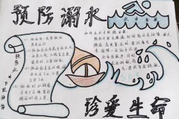 防溺水手抄报简笔画 珍爱生命预防溺水手抄报简笔画