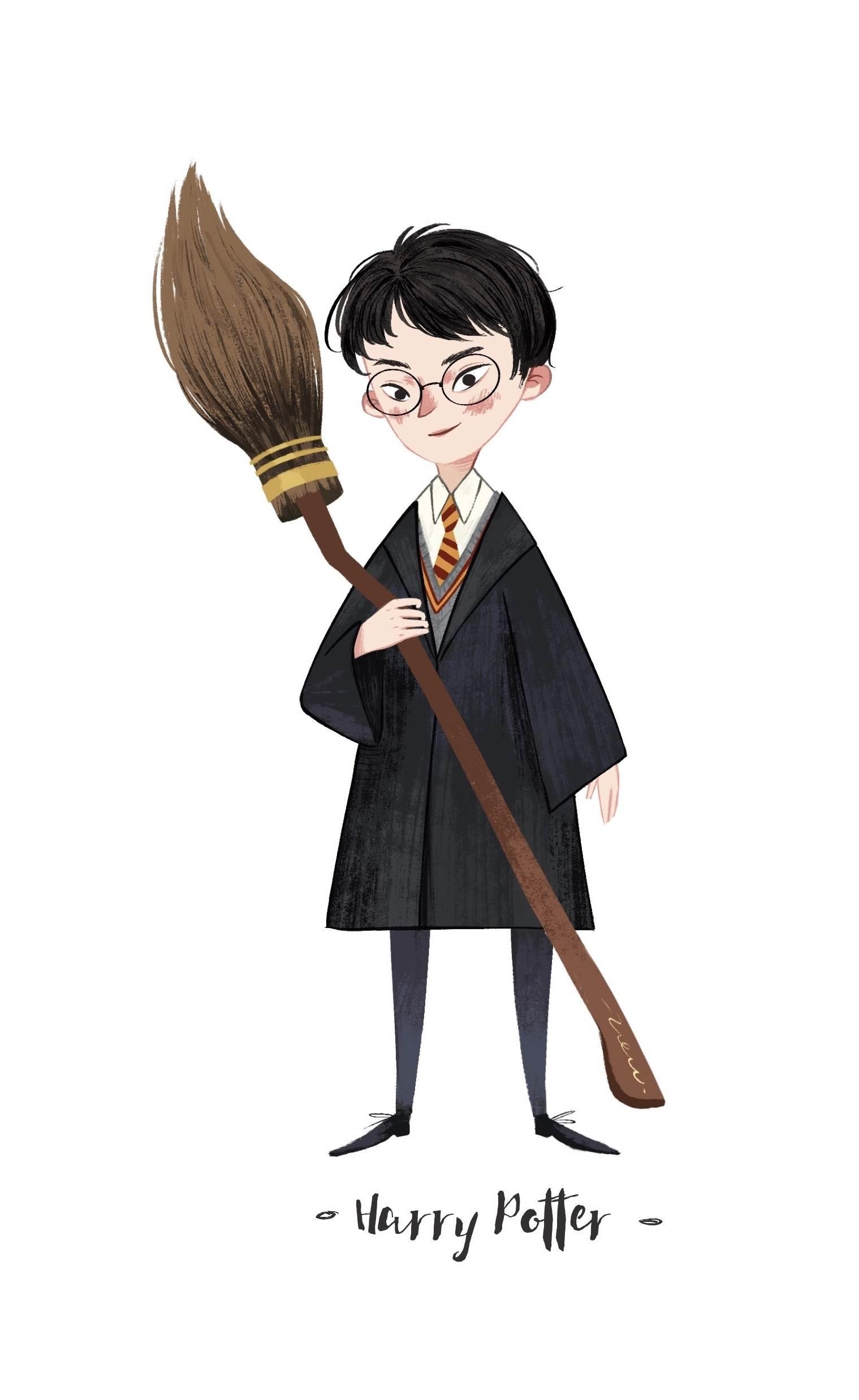 哈利波特简笔画 哈利波特简笔画三人组