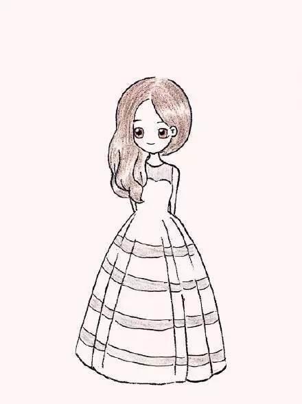 婚纱的简笔画图片大全 婚纱的简笔画图片大全大图可爱