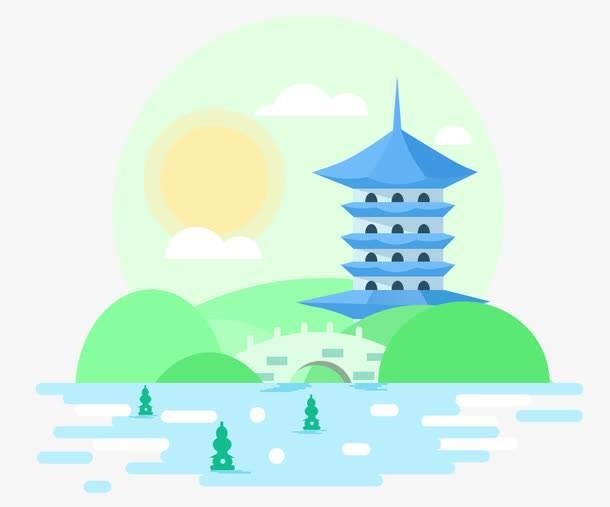 雷峰塔简笔画 雷峰塔简笔画儿童简笔画