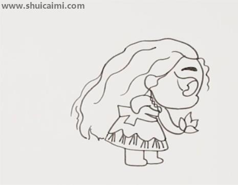 莫娜公主简笔画怎么画 莫娜公主简笔画顺序