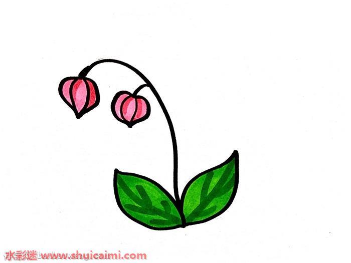 灯笼草怎么画 灯笼草简笔画图片带颜色