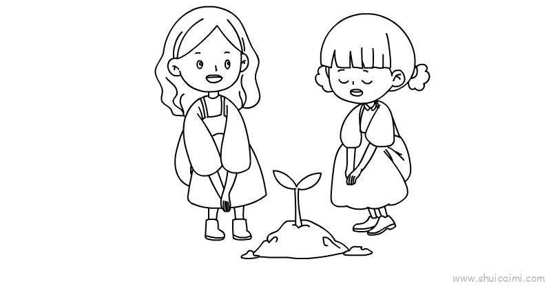 闺蜜二人手绘儿童画怎么画 闺蜜二人手绘简笔画画法