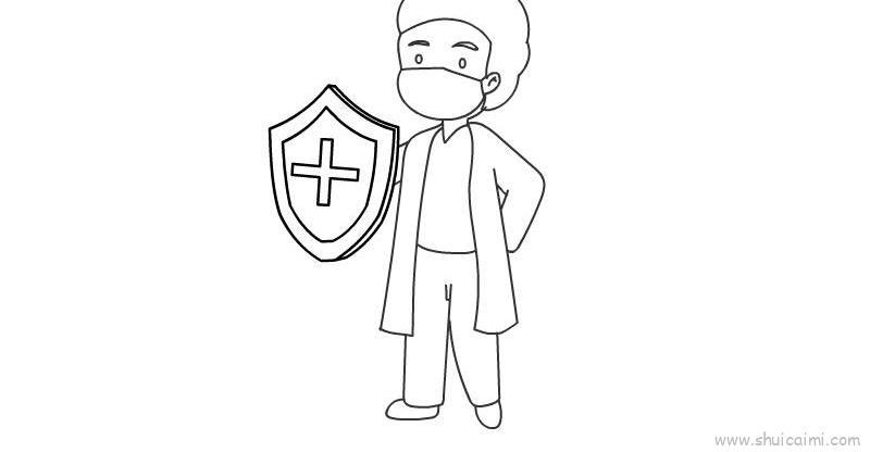 医生全身戴口罩儿童画怎么画 医生全身戴口罩简笔画简单又好看