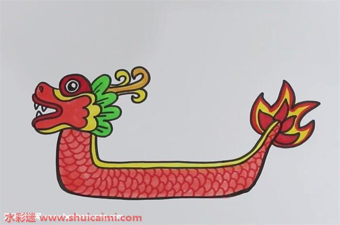 龙舟怎么画 龙舟简笔画步骤图