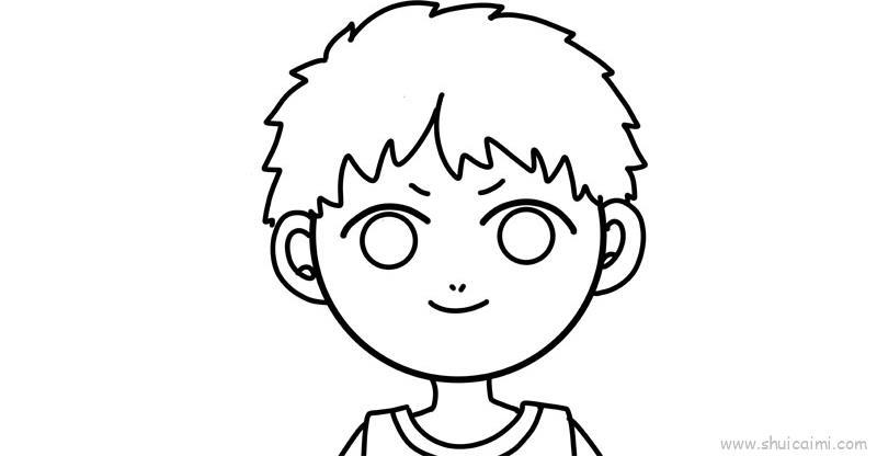 男孩头像儿童画怎么画 男孩头像简笔画图片