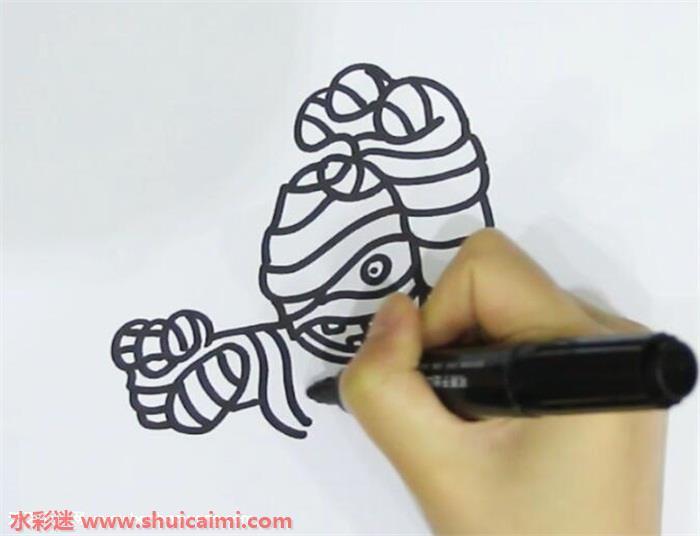 金字塔木乃伊怎么画 金字塔木乃伊简笔画步骤