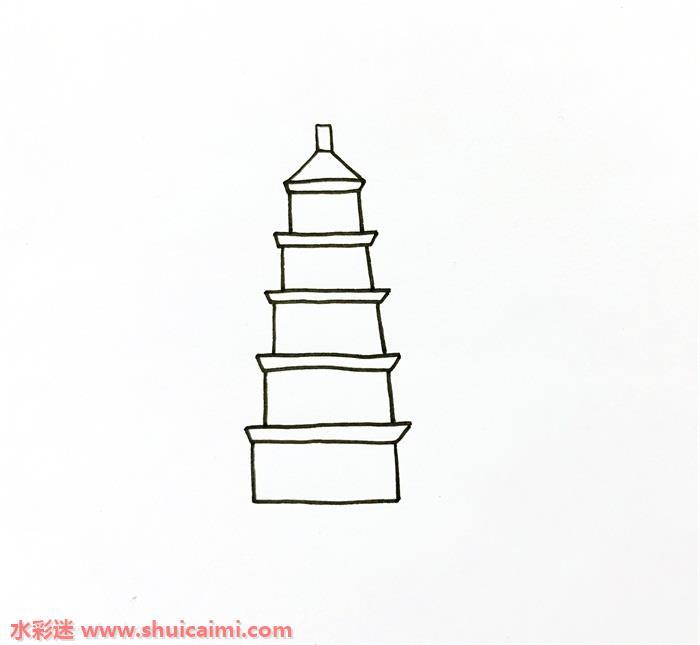 大雁塔怎么画 大雁塔简笔画漂亮卡通