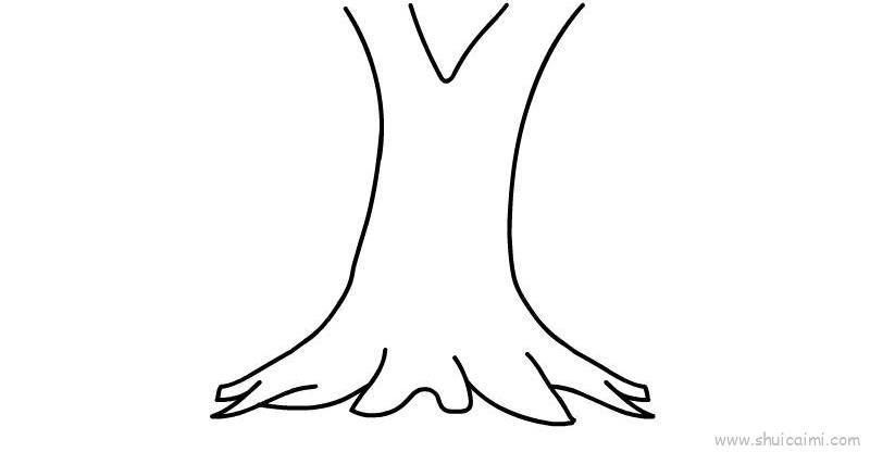 简单的树洞儿童简笔卡通画教程步骤