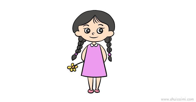 女孩,女孩儿童画怎么画 女孩,女孩简笔画顺序