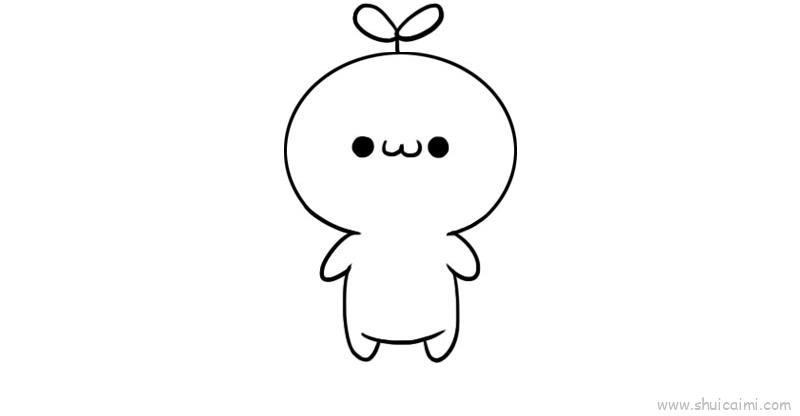 长草颜团子儿童画怎么画 长草颜团子简笔画好看