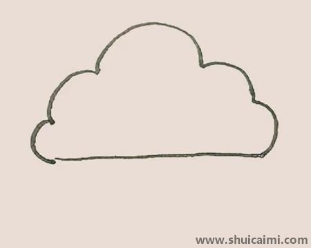 乌云和闪电彩色儿童简笔画