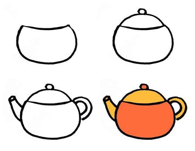 茶壶简笔画 茶壶简笔画彩色