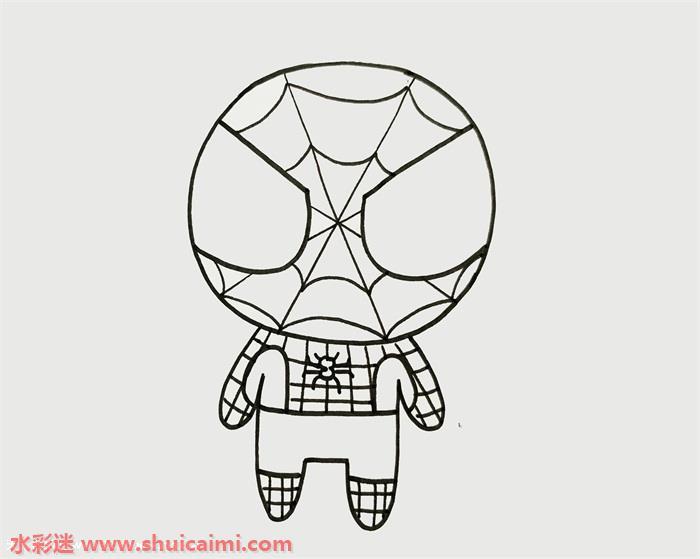 蜘蛛侠儿童简笔画怎么画简单又帅气一步一步教（加涂色）
