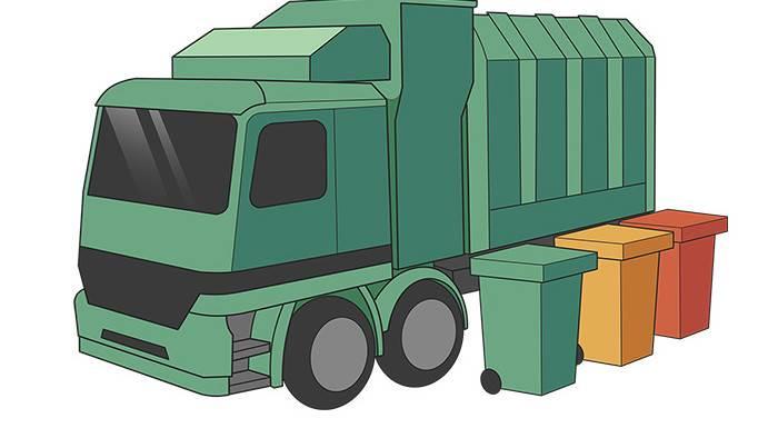 垃圾车简笔画 垃圾车简笔画彩色