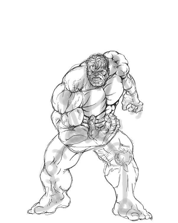 绿巨人简笔画 绿巨人简笔画图片