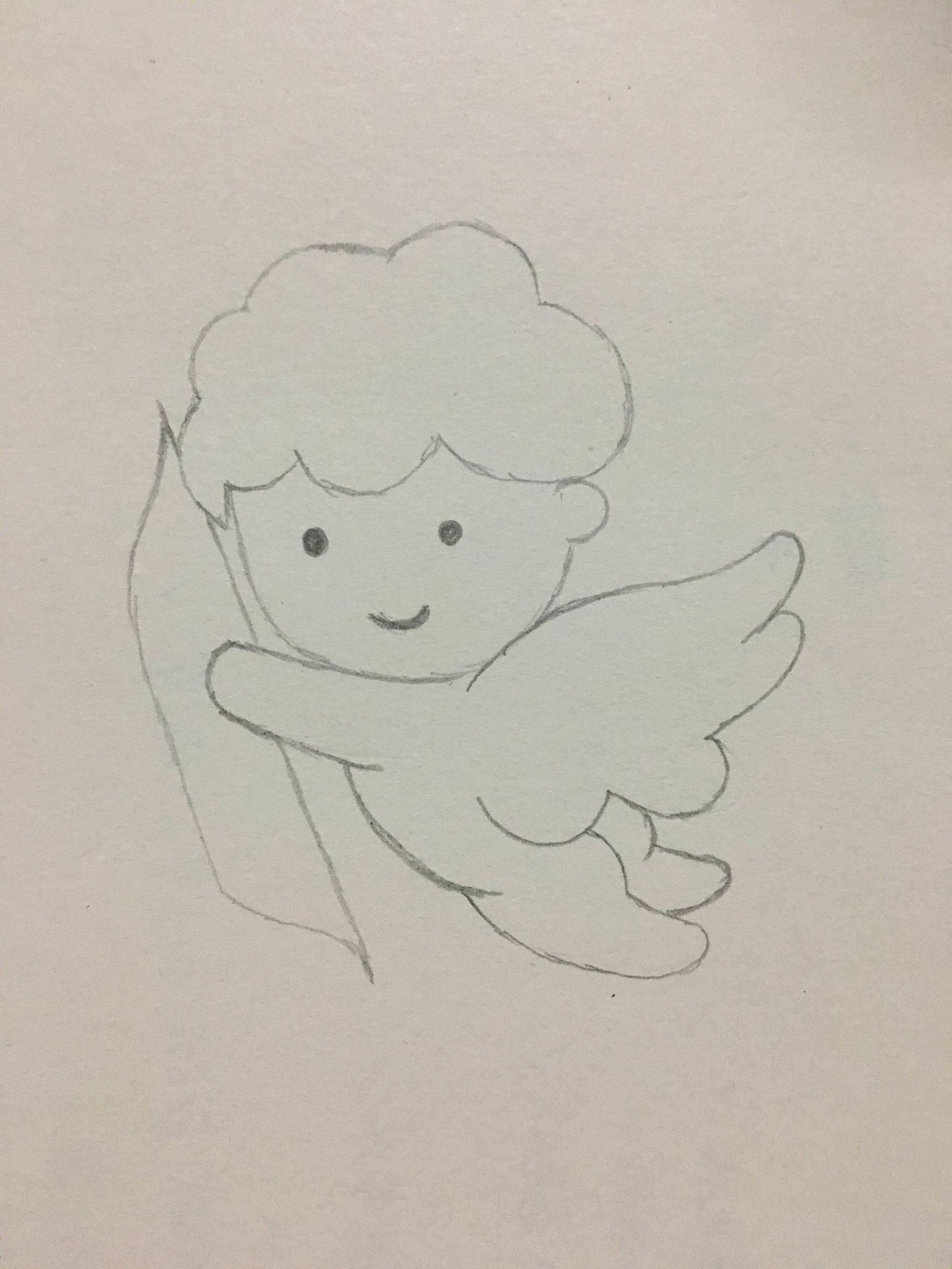 天使简笔画图片大全 天使简笔画图片大全翅膀少女
