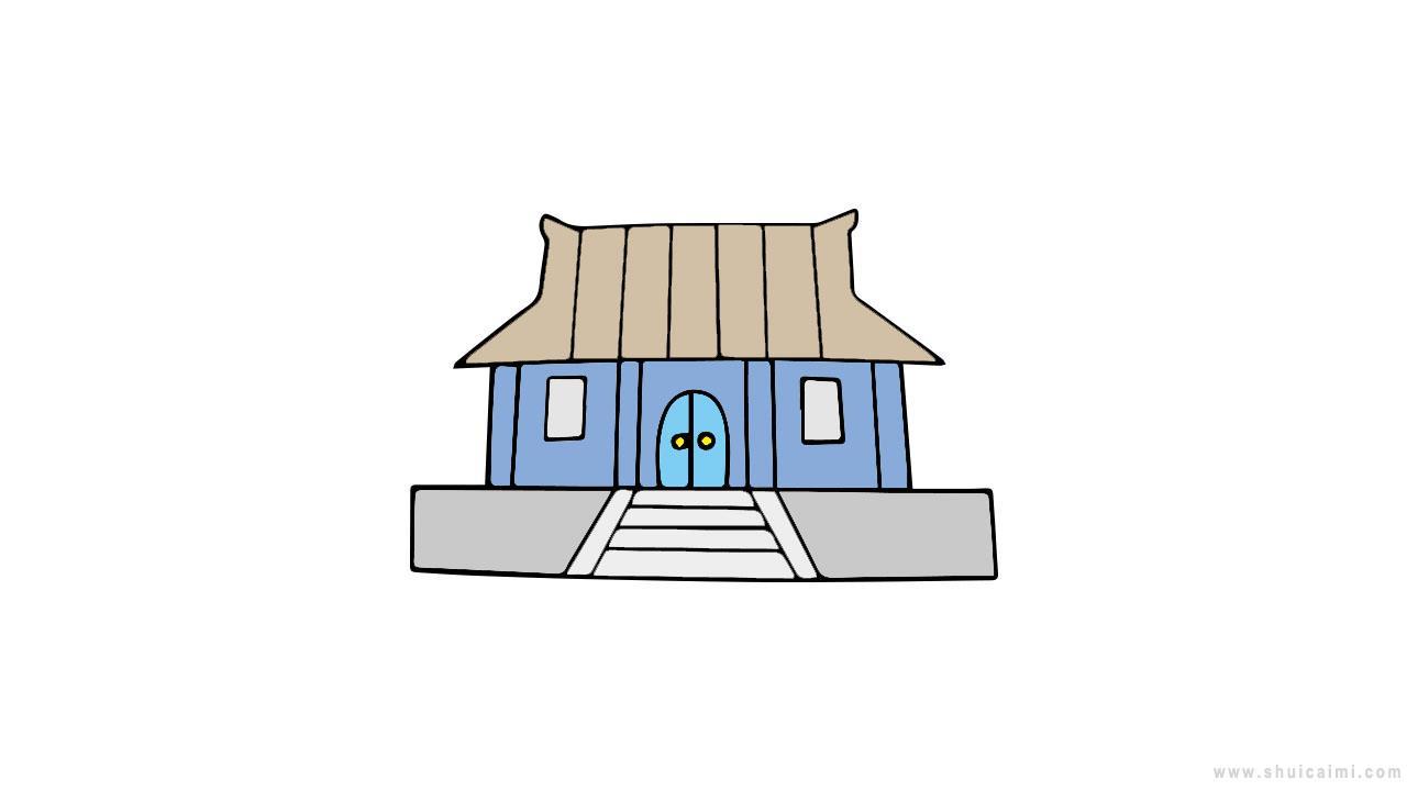 古代房子简笔画怎么画 古代房子简笔画图片大全