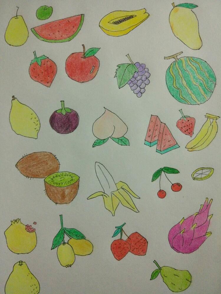 水果简笔画图片带颜色 水果简笔画图片带颜色卡通