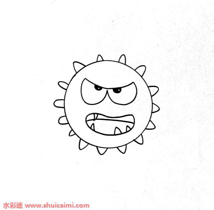 病毒怎么画 病毒简笔画彩色
