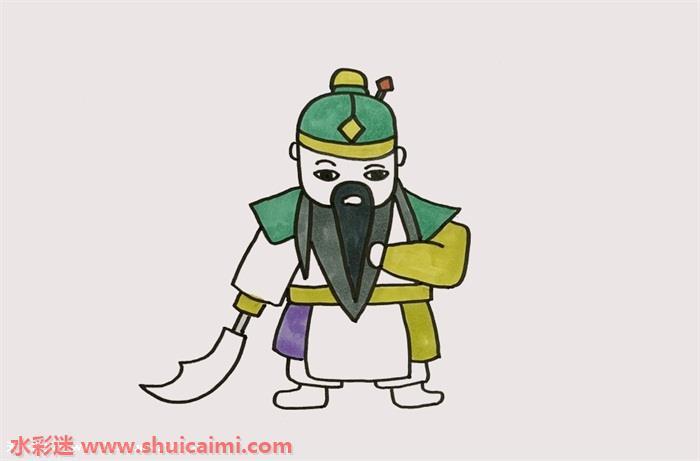 关羽怎么画 关羽简笔画彩色