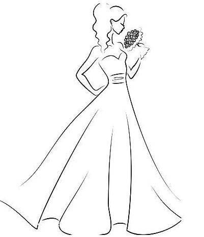 婚纱简笔画 婚纱简笔画图片大全