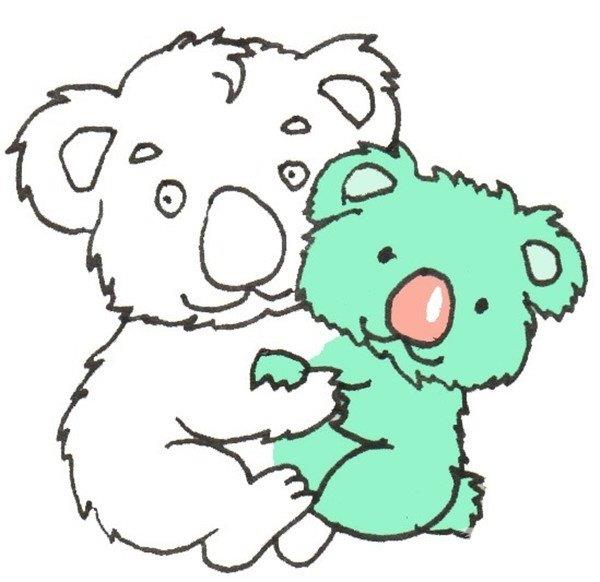 考拉爸爸和宝宝的简笔画怎么画 考拉爸爸和宝宝的简笔画图片大全