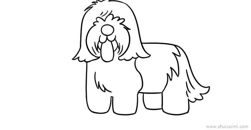 高加索犬儿童画怎么画 高加索犬简笔画顺序