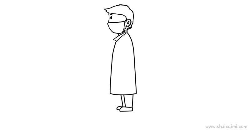 侧面医生儿童画怎么画 侧面医生简笔画图片