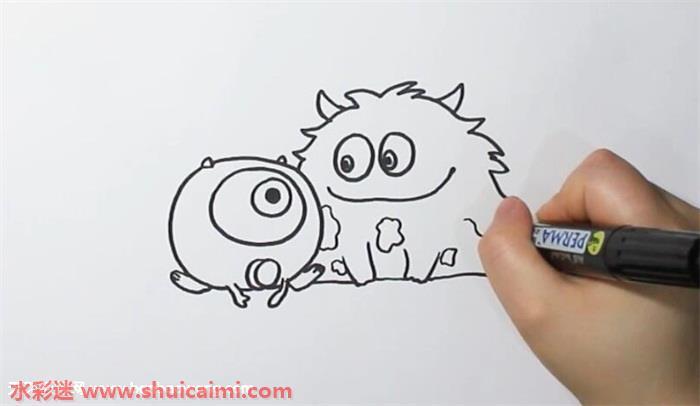毛怪和大眼仔怎么画 毛怪和大眼仔简笔画图片