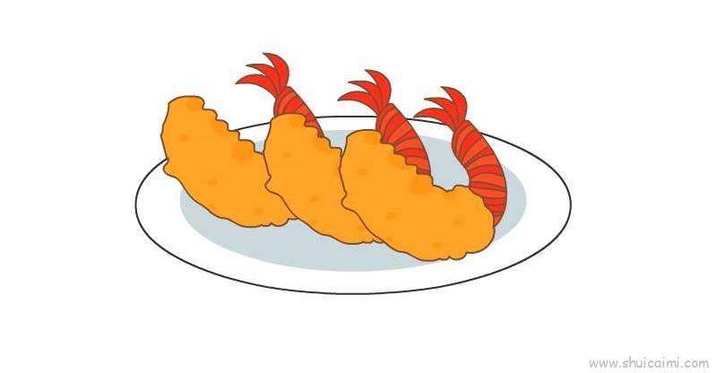 炸虾儿童画怎么画 炸虾简笔画好看