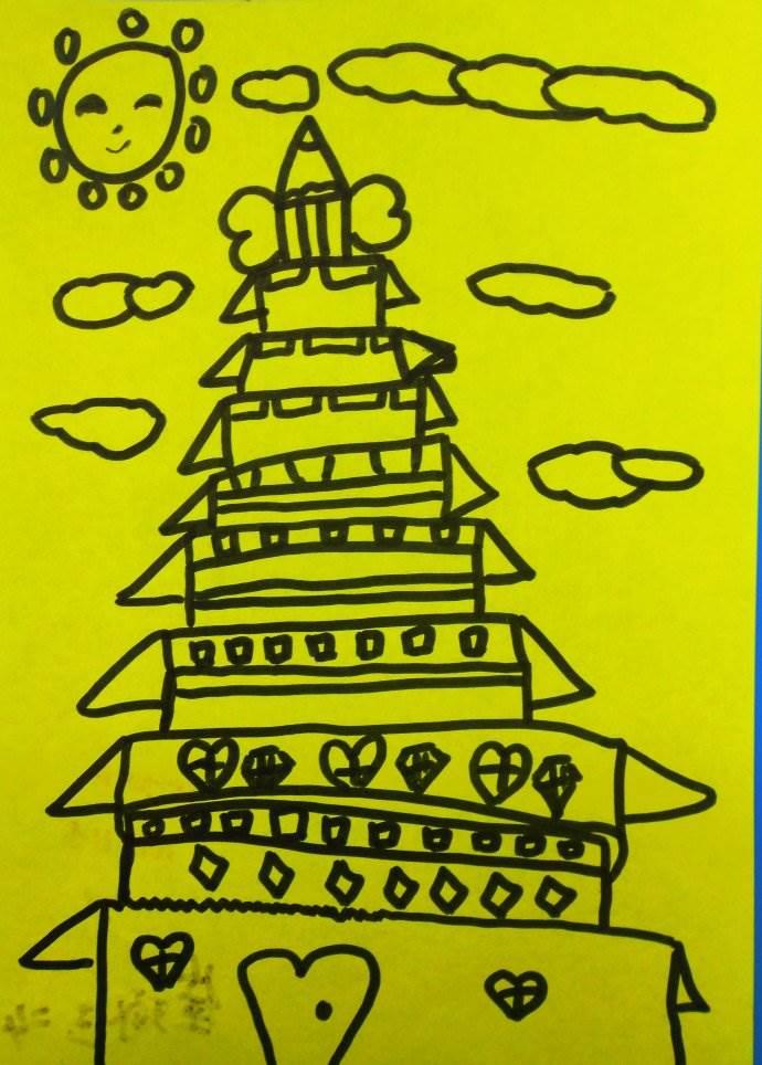 塔简笔画 塔简笔画带颜色