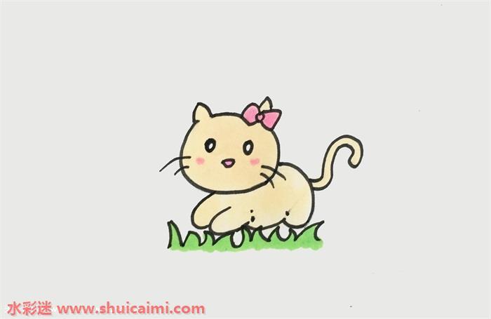 猫怎么画 猫简笔画彩色