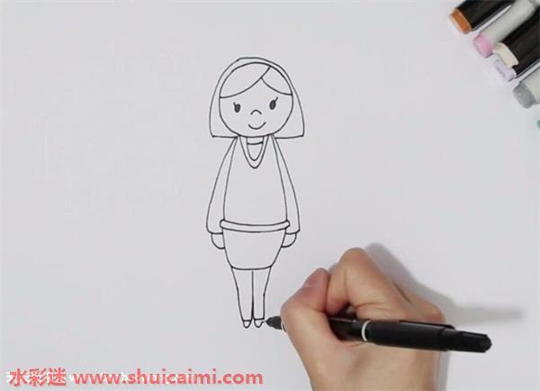 阿姨怎么画 阿姨简笔画步骤