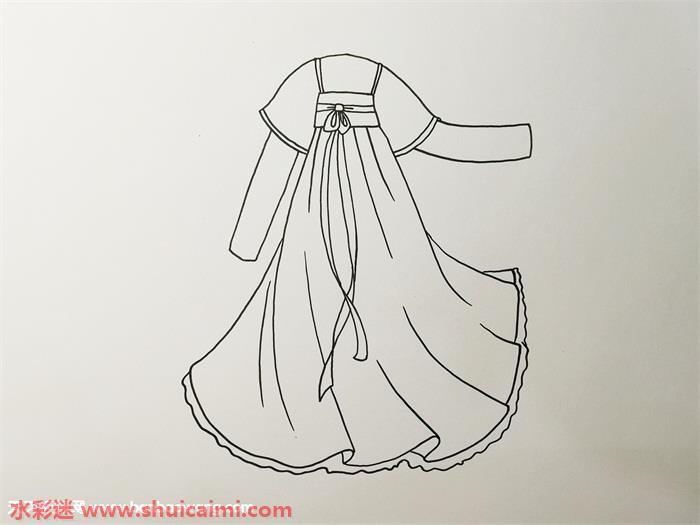 古装裙子怎么画 古装裙子简笔画彩色